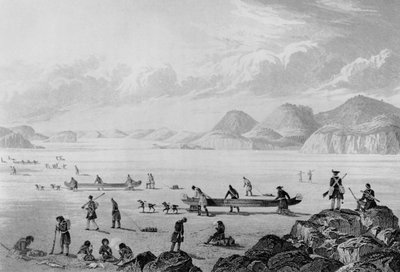 La expedición de Franklin pasando por el lago Point, 1821 de George Back